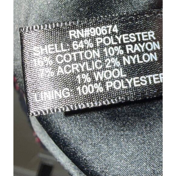 Women's Boston Proper Navy Red Plaid Gold Buttons Blazer Jacket Size 8 - Picture 7 of 7